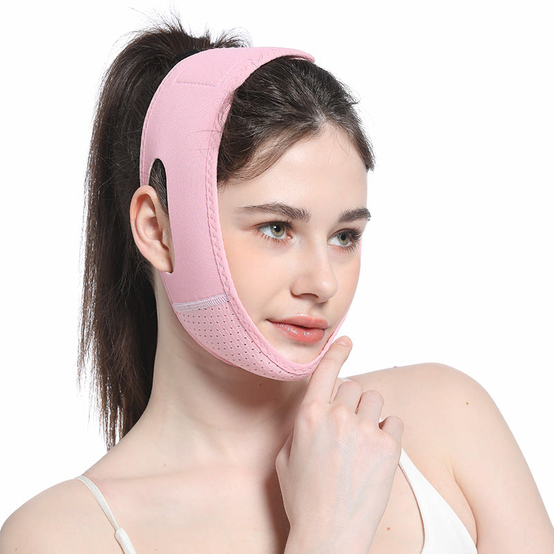 Double chin reducer and face lifting band for effective contouring and firming of facial skin