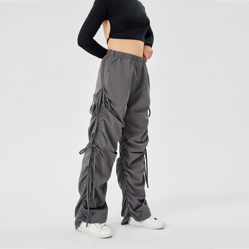 Pantalon Cargo Streetwear – Large, Décontracté, avec Cordon et Œillets