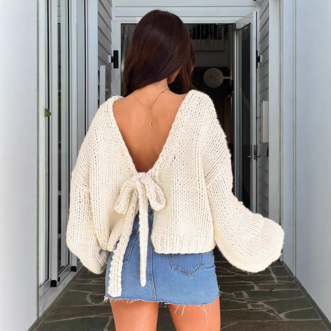 Veste Cardigan Inversée, Grosse Maille.