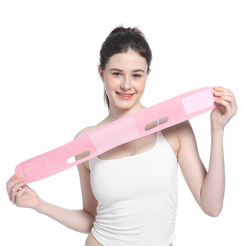 Double chin reducer and face lifting band for effective contouring and firming of facial skin