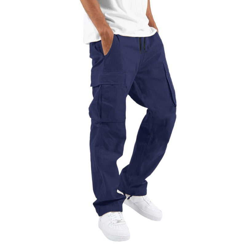 Trade Drawstring Multi-pocket Casual Trousers.