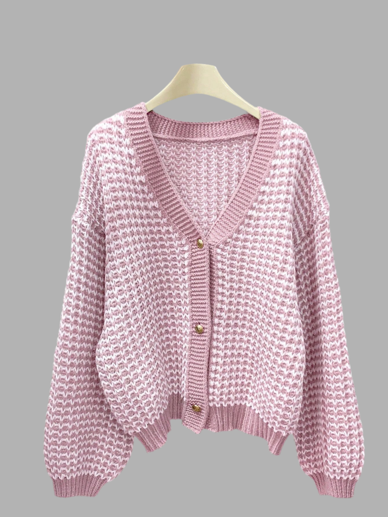 Cardigan monopetto morbido e dolce con motivo a neve