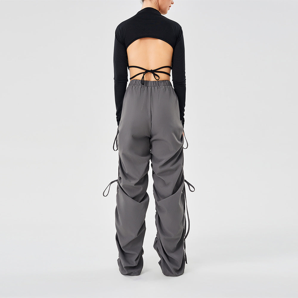 Pantalon Cargo Streetwear – Large, Décontracté, avec Cordon et Œillets