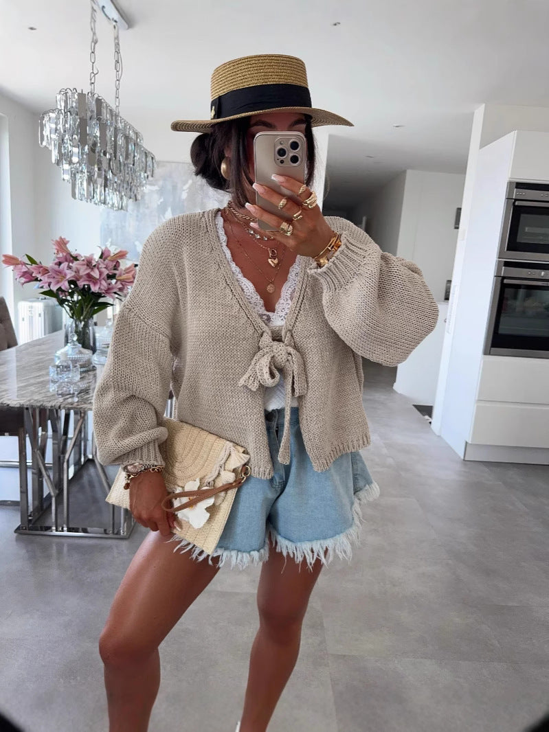 Veste Cardigan Inversée, Grosse Maille.