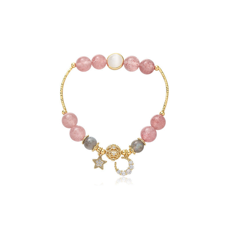 Bracelet en pierre naturelle avec pendentifs.