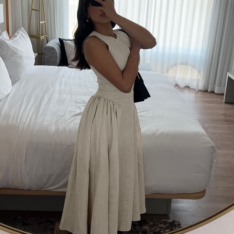 Robe Bohème d’Été Femme Évasée en Dentelle Ajourée.