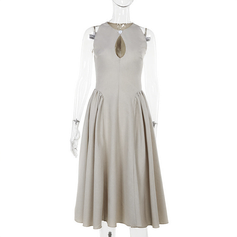 Robe Bohème d’Été Femme Évasée en Dentelle Ajourée.