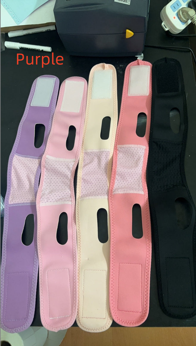 Double chin reducer and face lifting band for effective contouring and firming of facial skin