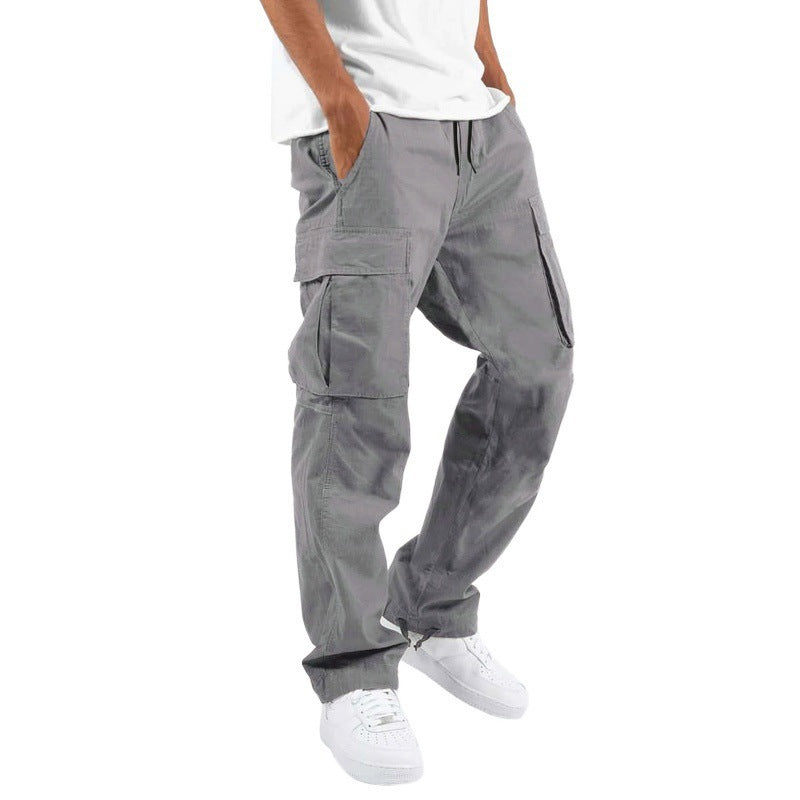 Trade Drawstring Multi-pocket Casual Trousers.