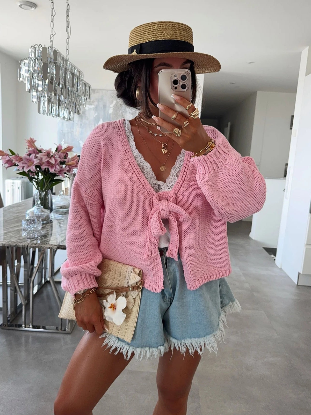 Veste Cardigan Inversée, Grosse Maille.