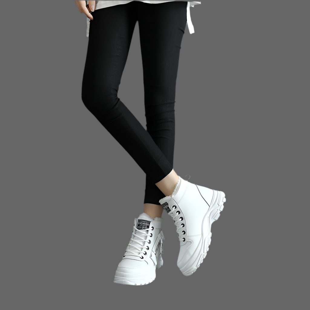 Bottines Hautes Chaudes Style Coréen – Type Martin, Look Tendance pour l’Hiver