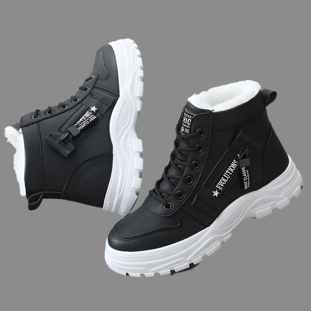 Bottines Hautes Chaudes Style Coréen – Type Martin, Look Tendance pour l’Hiver