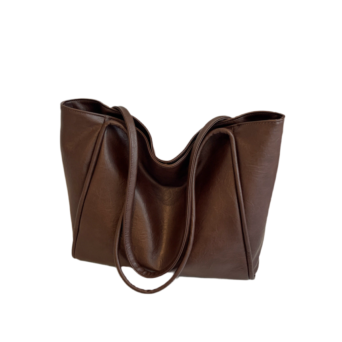 Soft Leather Shoulder Bag Large Capacity Commuter Totes Shopping Travel Bags For Women