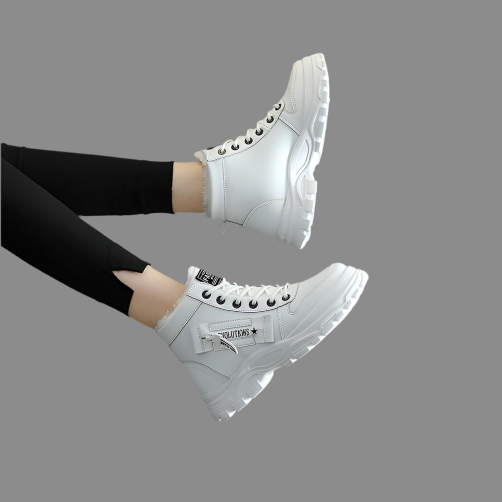 Bottines Hautes Chaudes Style Coréen – Type Martin, Look Tendance pour l’Hiver