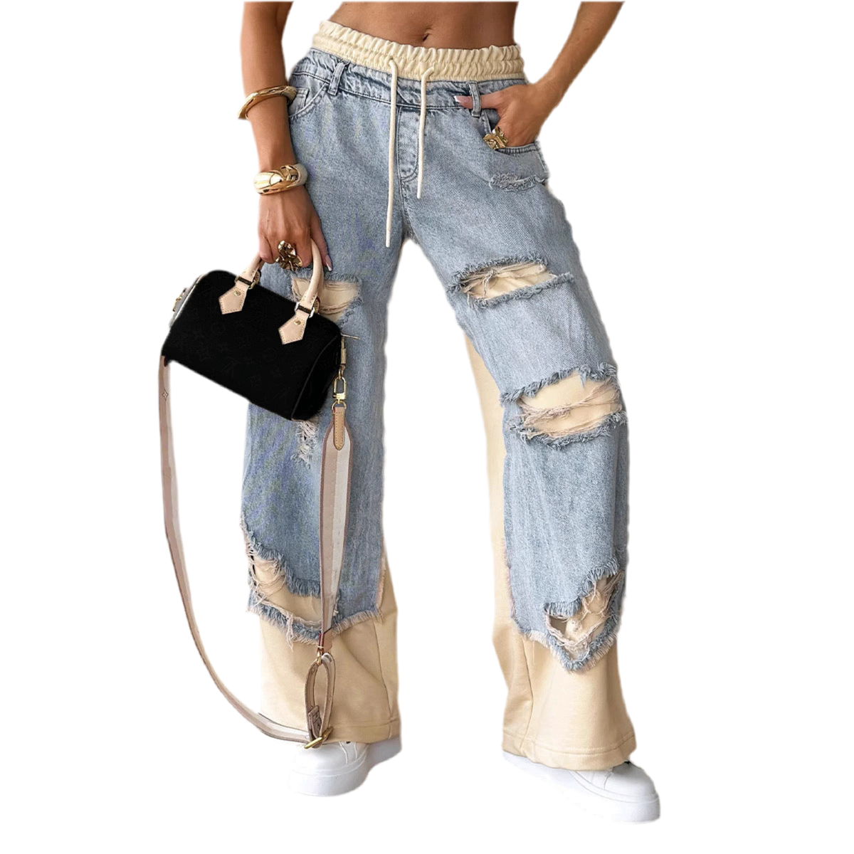 Pantalon Streetwear Couture – Style Européen et Américain Tendance