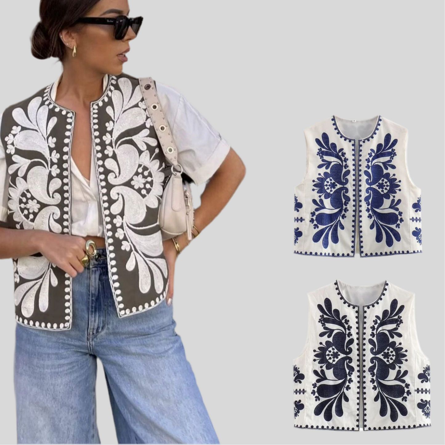 Top Femme Sans Manches Brodé – Style Chic & Tendance