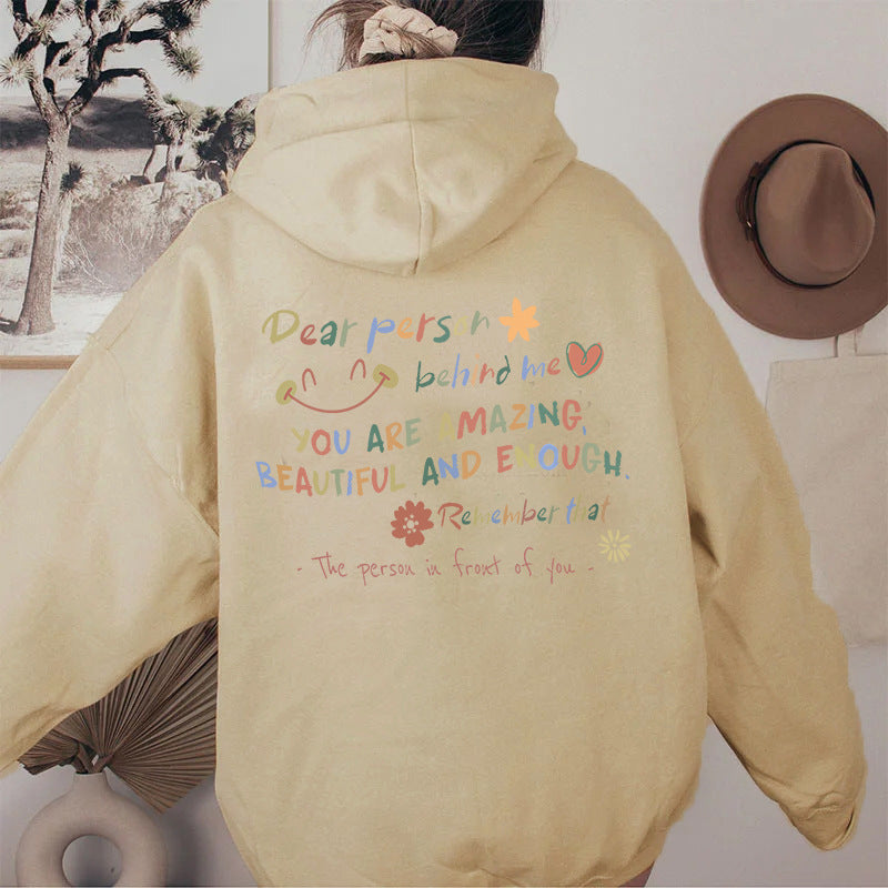 Women's Personalized Letter Printed Fleece Hoodie