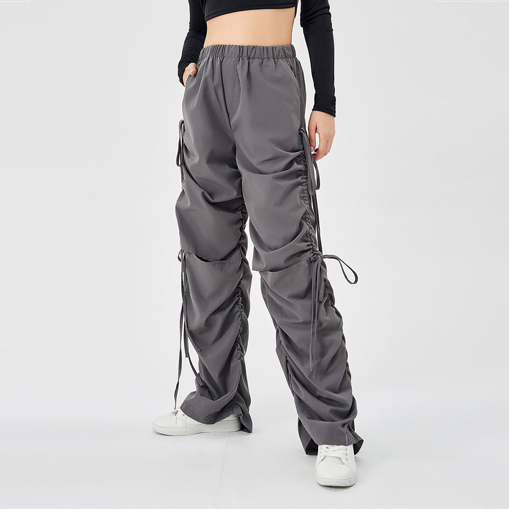 Pantalon Cargo Streetwear – Large, Décontracté, avec Cordon et Œillets
