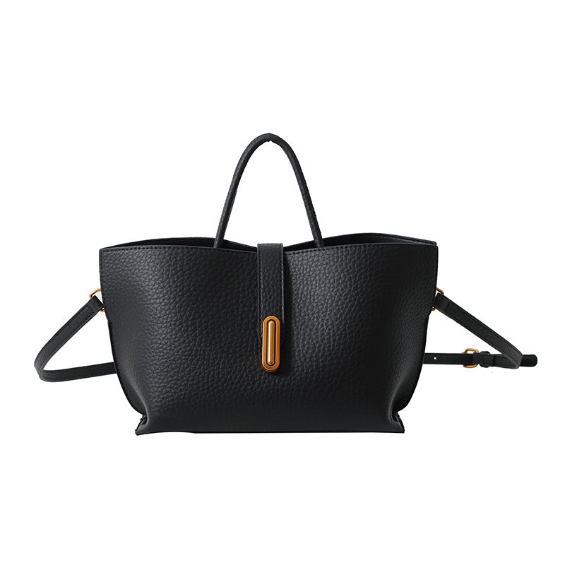 Sac à Main Femme Tendance – Sac Seau Grande Capacité à Motif Litchi avec Fermeture Zippée – Style INS Élégant et Décontracté.