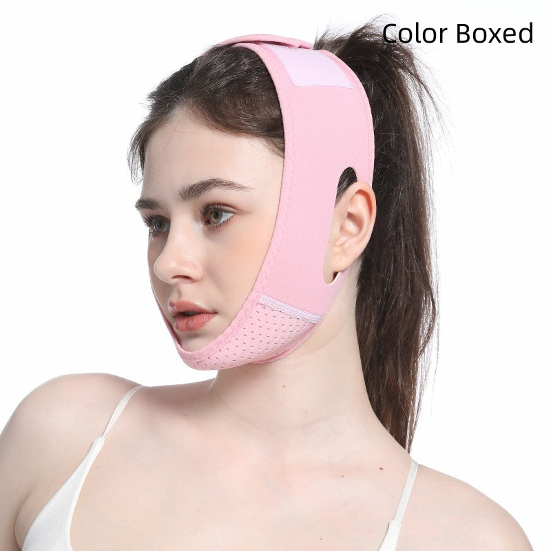 Double chin reducer and face lifting band for effective contouring and firming of facial skin