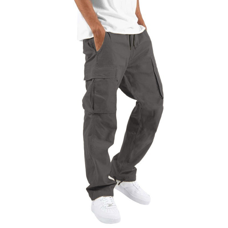 Trade Drawstring Multi-pocket Casual Trousers.