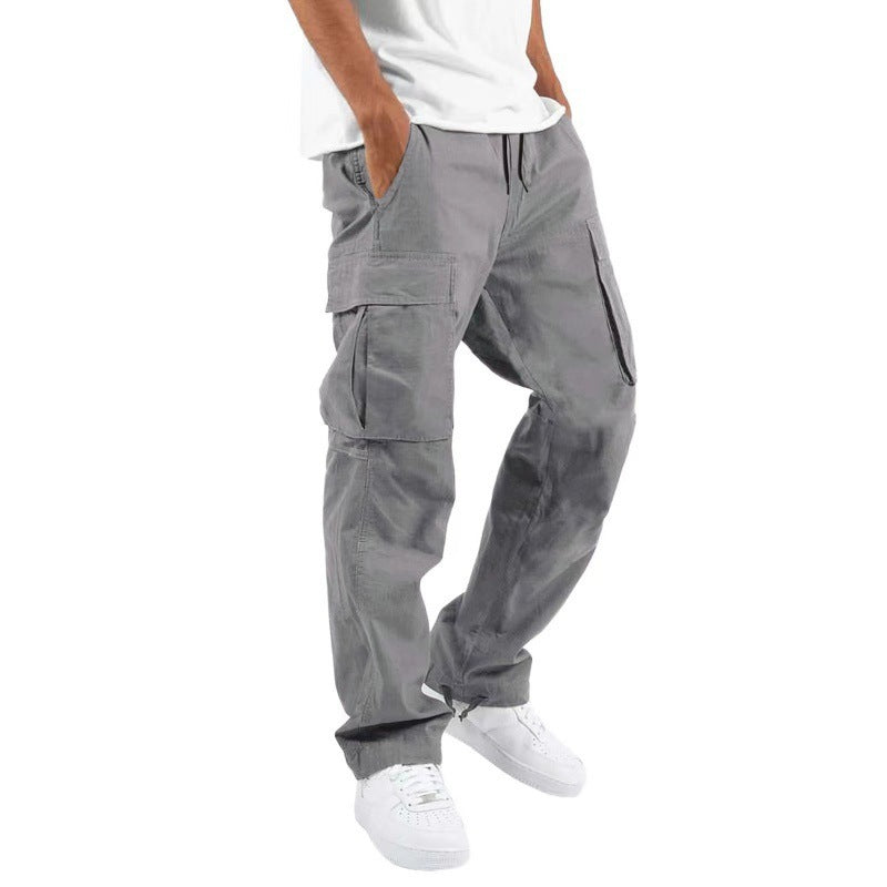 Trade Drawstring Multi-pocket Casual Trousers.