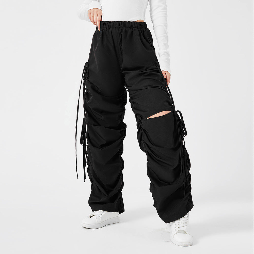 Pantalon Cargo Streetwear – Large, Décontracté, avec Cordon et Œillets