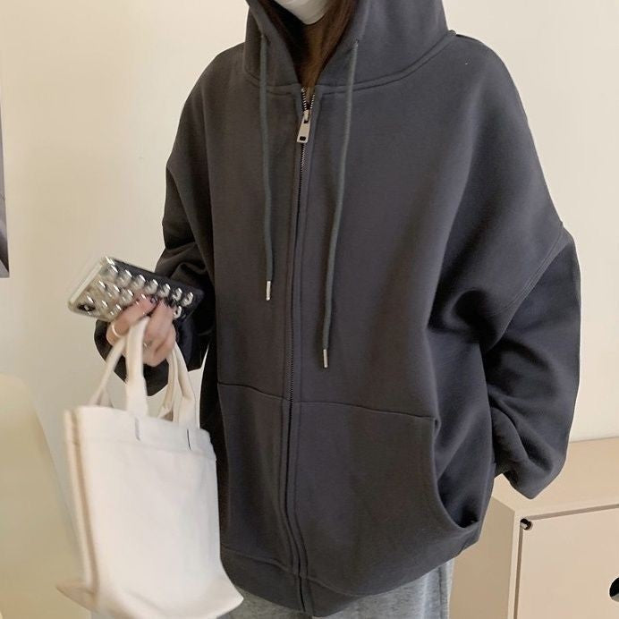 Zipper Couple Girlfriends Hooded Jacket