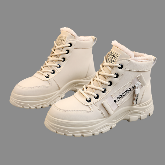 Bottines Hautes Chaudes Style Coréen – Type Martin, Look Tendance pour l’Hiver