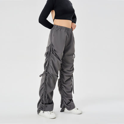 Pantalon Cargo Streetwear – Large, Décontracté, avec Cordon et Œillets