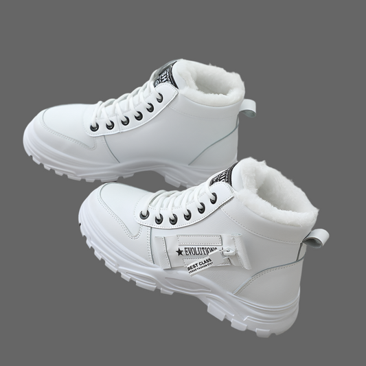 Bottines Hautes Chaudes Style Coréen – Type Martin, Look Tendance pour l’Hiver