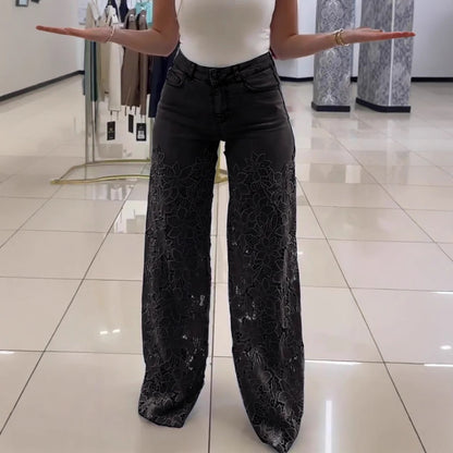 Pantalon Femme Taille Haute Y2K – Coupe Large.