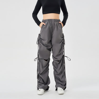 Pantalon Cargo Streetwear – Large, Décontracté, avec Cordon et Œillets