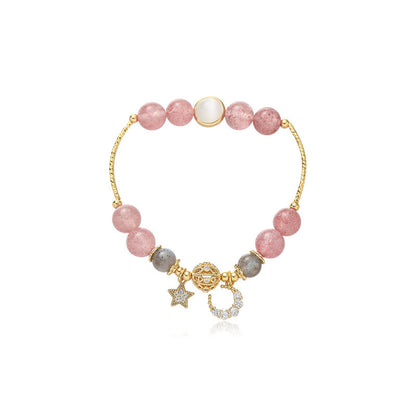 Bracelet en pierre naturelle avec pendentifs.
