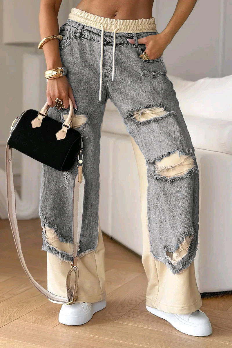 Pantalon Streetwear Couture – Style Européen et Américain Tendance.