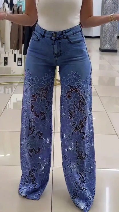 Pantalon Femme Taille Haute Y2K – Coupe Large.