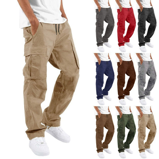 Trade Drawstring Multi-pocket Casual Trousers.