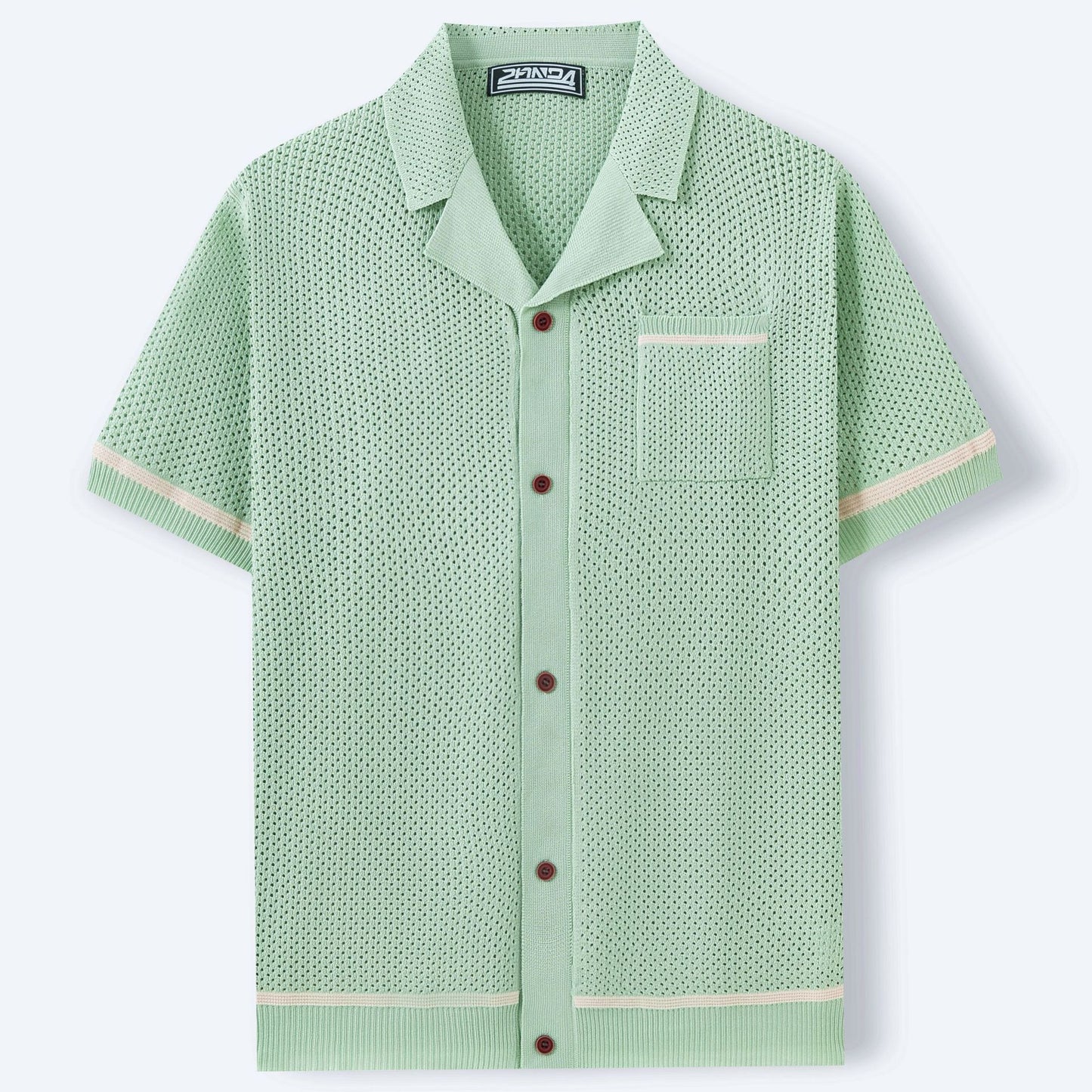Polo en Maille pour Homme – Col Cubain, Manches Courtes, Été.