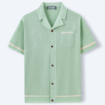 Polo en Maille pour Homme – Col Cubain, Manches Courtes, Été.