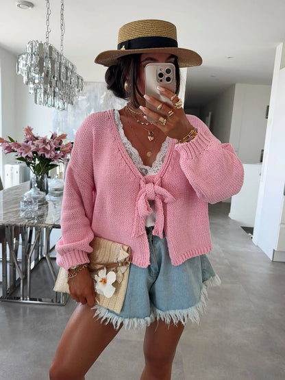 Veste Cardigan Inversée, Grosse Maille.