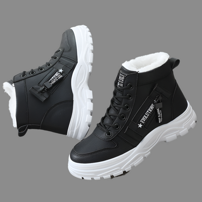 Bottines Hautes Chaudes Style Coréen – Type Martin, Look Tendance pour l’Hiver