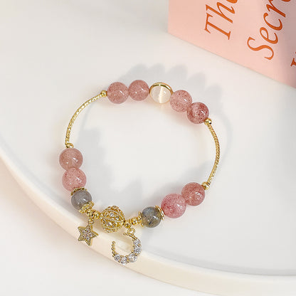 Bracelet en pierre naturelle avec pendentifs.