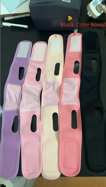 Double chin reducer and face lifting band for effective contouring and firming of facial skin