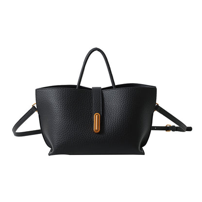 Sac à Main Femme Tendance – Sac Seau Grande Capacité à Motif Litchi avec Fermeture Zippée – Style INS Élégant et Décontracté.