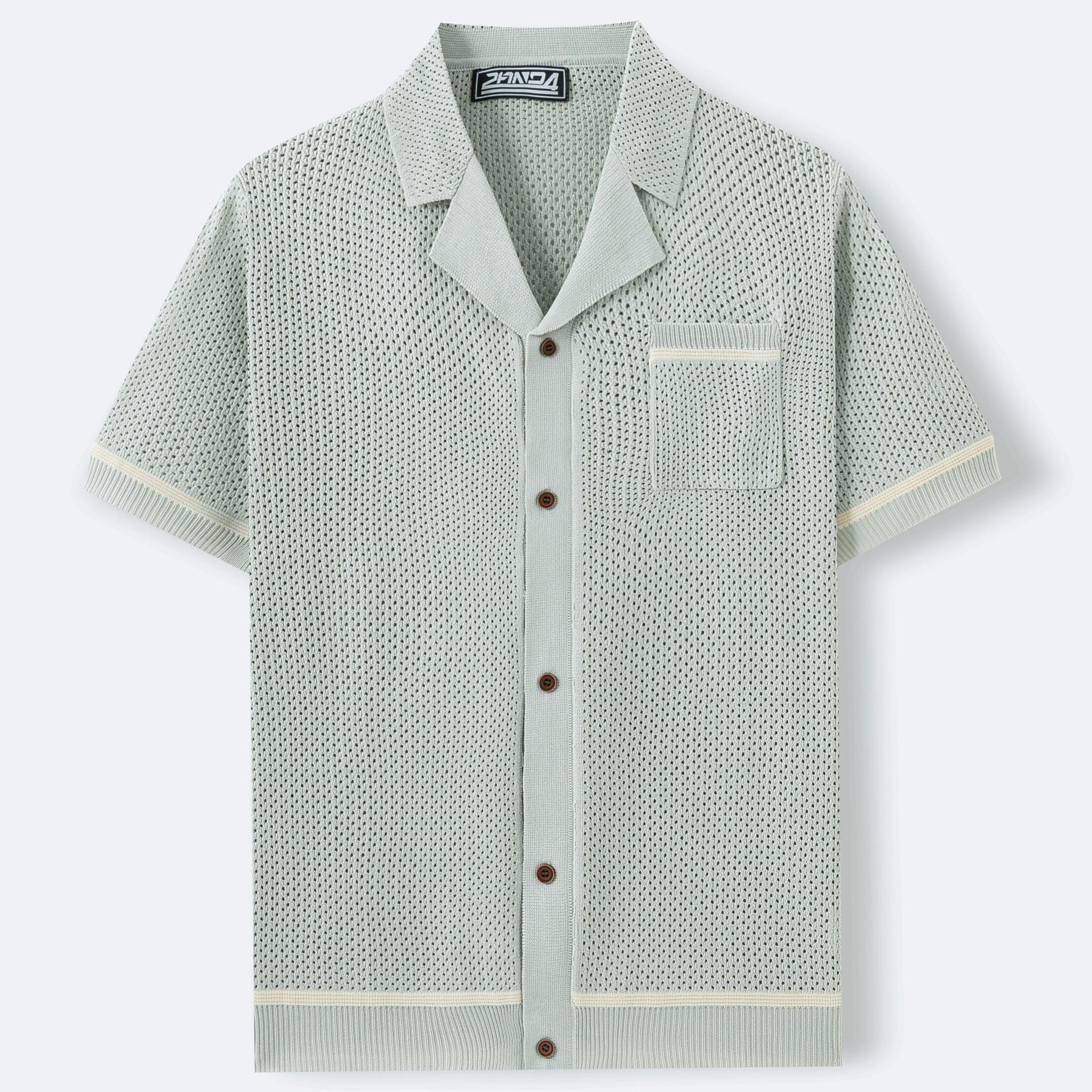 Polo en Maille pour Homme – Col Cubain, Manches Courtes, Été.