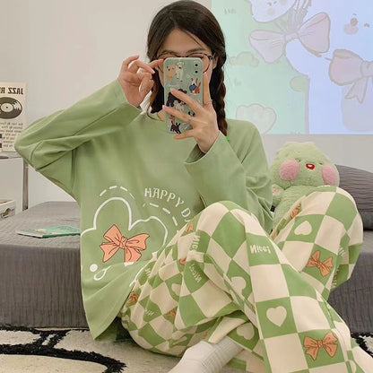 Home Wear Women's Plus Size Cartoon Loose Outfit Outer Wear