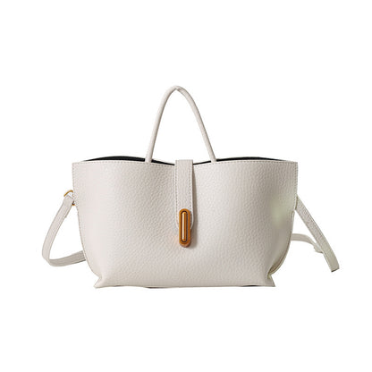 Sac à Main Femme Tendance – Sac Seau Grande Capacité à Motif Litchi avec Fermeture Zippée – Style INS Élégant et Décontracté.